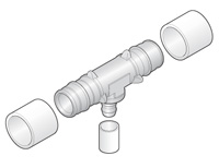 Тройник Uponor Q&amp;E 20х9,9х20 в комплект входит одно кольцо Q&amp;E 9,9 и одно кольцо Q&amp;E 20. 